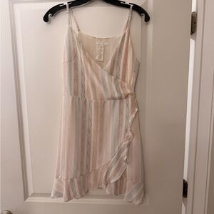 Sadie & Sage Striped Mini Dress in Cream and Pink